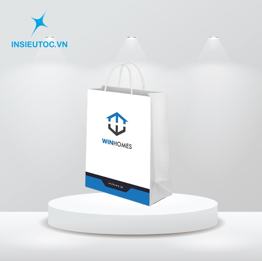 In túi giấy đựng hàng theo kích thước, in logo thương hiệu