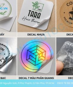 6 chất liệu in decal dán tròn