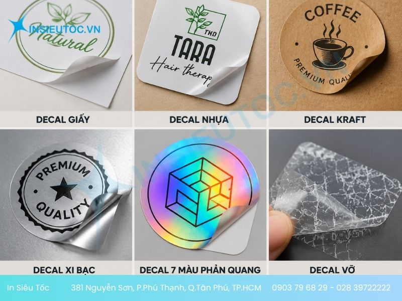 6 chất liệu in decal dán tròn