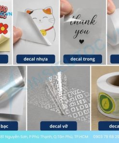 Các loại chất liệu decal dùng cho decal bế sẵn