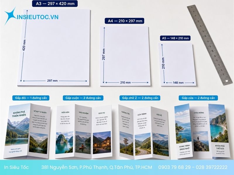 4 kiểu gấp phổ biến của tờ rơi