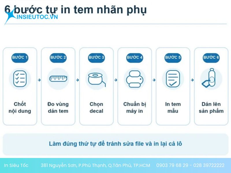 6 bước in tem nhãn phụ