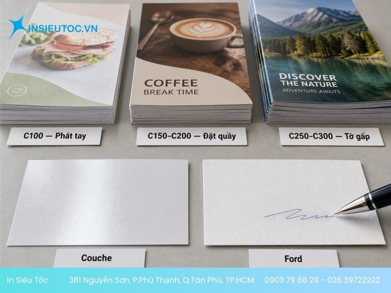 Các loại giấy và định lượng phổ biến khi in tờ rơi
