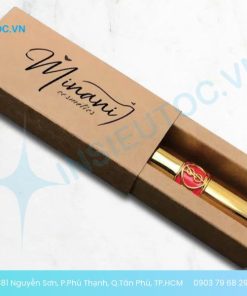 Hộp son giấy màu nâu đơn giản