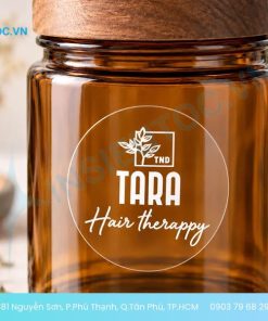 Decal trong chữ trắng cho sản phẩm dưỡng tóc