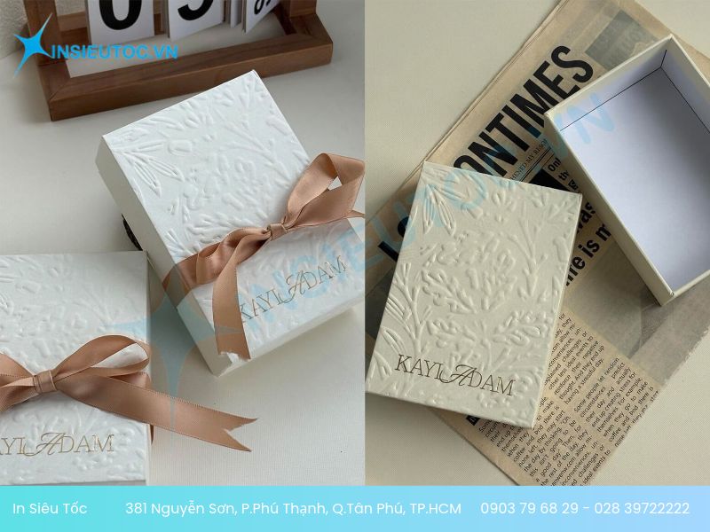 Mẫu hộp quà giấy in logo thương hiệu theo yêu cầu