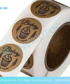 Decal kraft dán hộp bánh