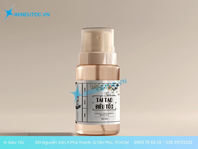 Decal nhựa A4 dán trên chai dưỡng tóc