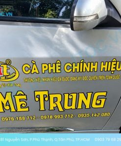 Decal quảng cáo dán trên cửa xe