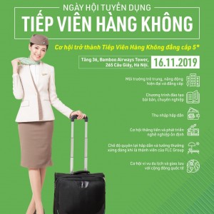 Mẫu thiết kế poster tuyển dụng tiếp viên hàng không. thiết kế poster tuyển dụng online