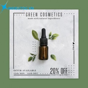 Đặt lá trà xanh xung quanh chai mỹ phẩm là ý tưởng sáng tạo thú vị dành cho các sản phẩm chiết xuất từ trà tờ rơi mỹ phẩm dưỡng da chống lão hóa