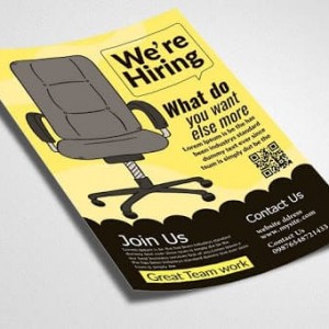 Mẫu tờ rơi tuyển dụng dùng gam màu vàng và đen, toát lên chất quyền lực mẫu tờ rơi tuyển dụng