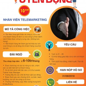 Mẫu thiết kế poster tuyển dụng cho ngành dịch vụ chăm sóc khách hàng –  telephone sale. nhân viên chăm sóc khách hàng poster tuyển dụng