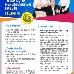 Mẫu thiết kế poster đầy đủ thông tin sẽ giúp sàng lọc ứng viên tốt hơn. Poster tuyển dụng chi tiết các thông tin cần thiết