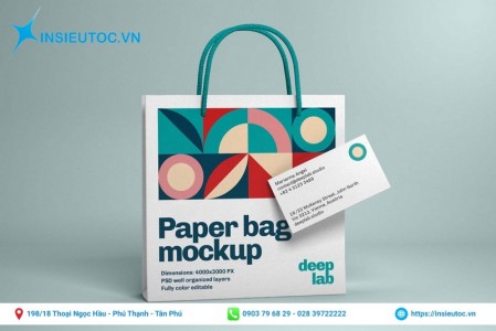 Mẫu túi giấy họa tiết với phong cách năng động nhờ khả năng phối màu sắc tuyệt vời. Mẫu túi giấy họa tiết