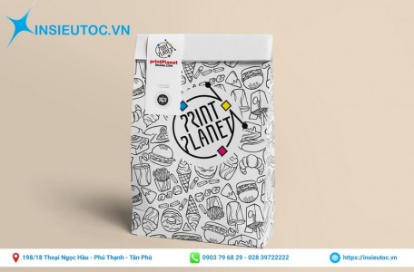 Túi giấy dùng đựng thực phẩm ấn tượng, lạ mắt. Mẫu túi giấy đựng thực phẩm