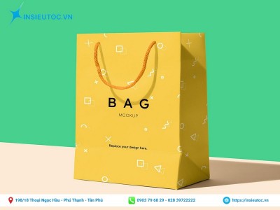 Mẫu túi giấy dọc đẹp với thiết kế màu sắc bắt mắt. Mẫu túi giấy dọc đẹp